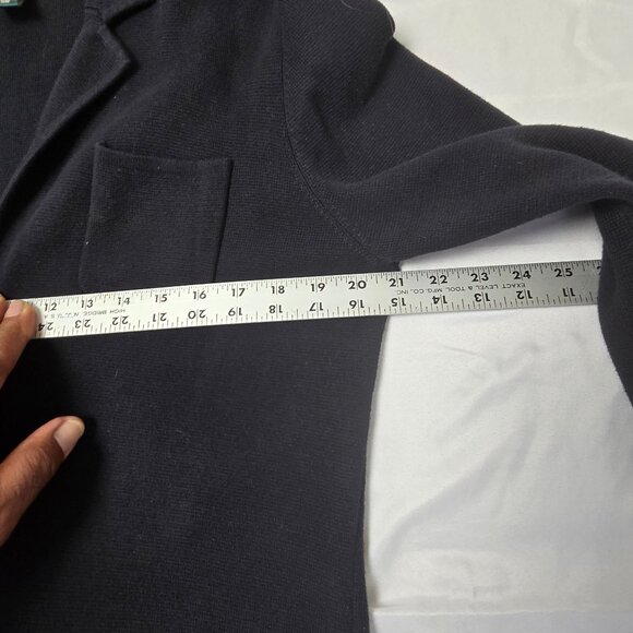 Ralph Lauren Knit Blazer Large Black with Silver Buttons Front and Cuffs - Picture 9 of 10